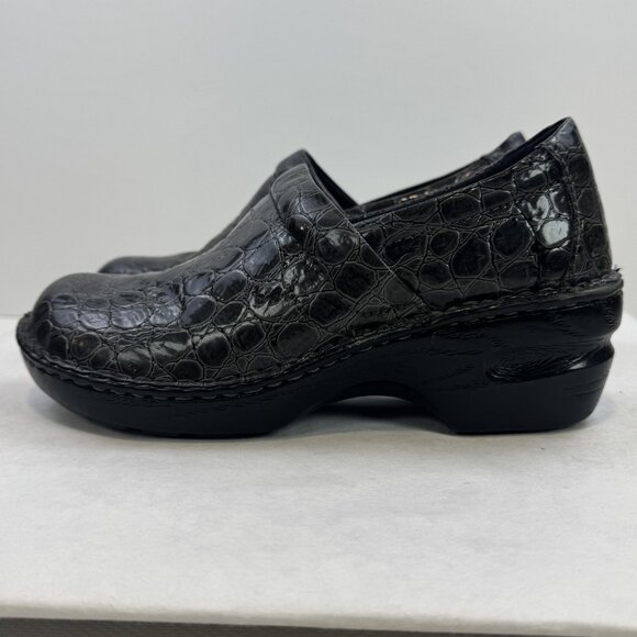 Børn Shoes - BOC Born Concept Womens Size 7 Gray Croc Faux Leather Peggy Slip On Clogs Shoes
